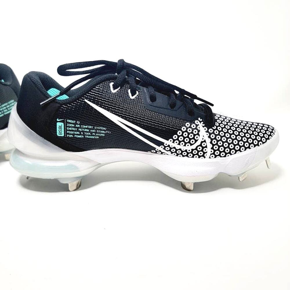 Nike Force Zoom Trout 7 Black White Mens Baseball Cleats CQ7224-005 Size 7 NWOB - Picture 4 of 6